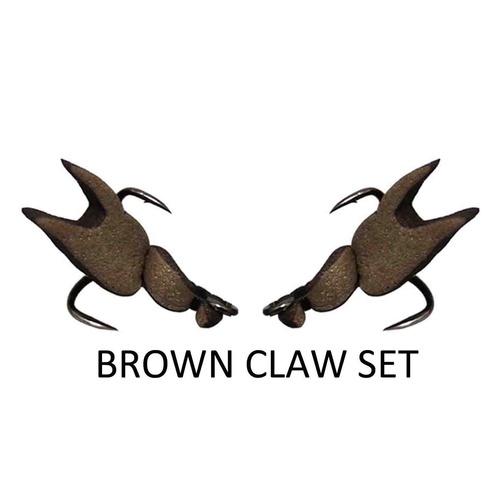 Replacement Claw - 2 x Hook Sets - Crab 65mm Treble Hook Model-BROWN