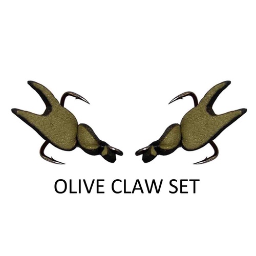 Replacement Claw -2 x Hook Sets - Crab 65mm Treble Hook Model-Olive
