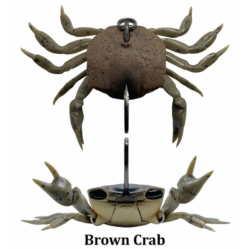 Crab - Single Hook Model - 50mm - 4.4 Grams [Colour: Brown Crab]